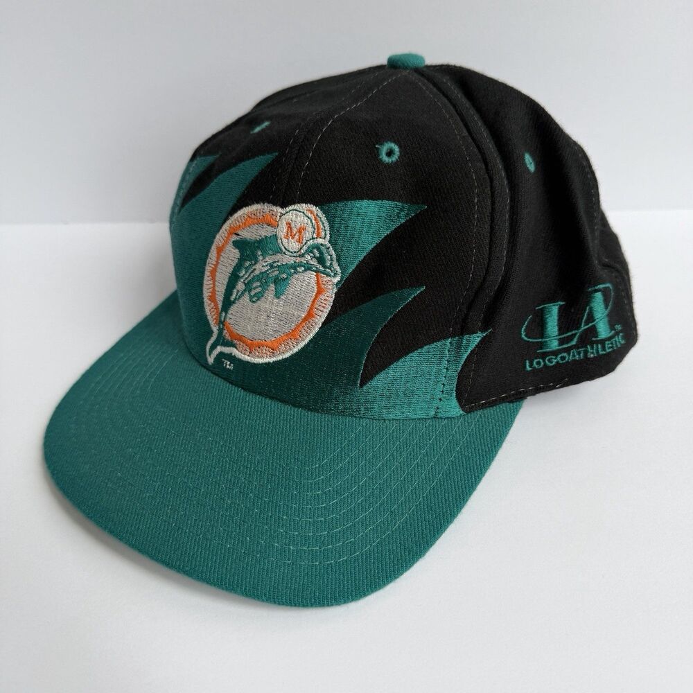 Vintage 90s Miami Dolphins Logo Athletic Shark Tooth NFL Snapback Hat Cap NFL